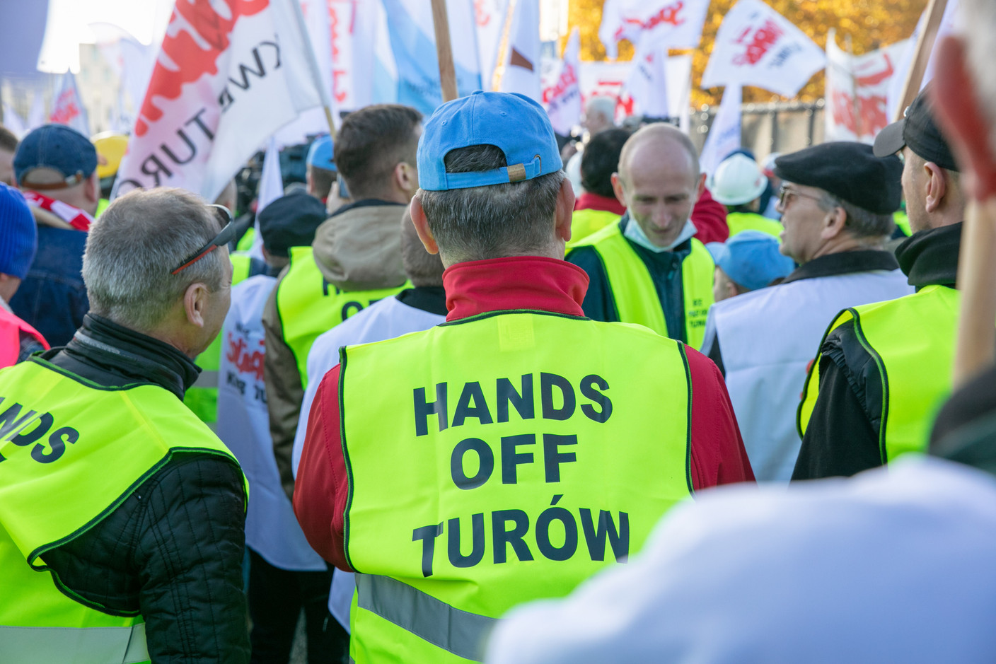 La manifestation des ouvriers polonais au Kirchberg. (Photo: Romain Gamba / Maison Moderne)