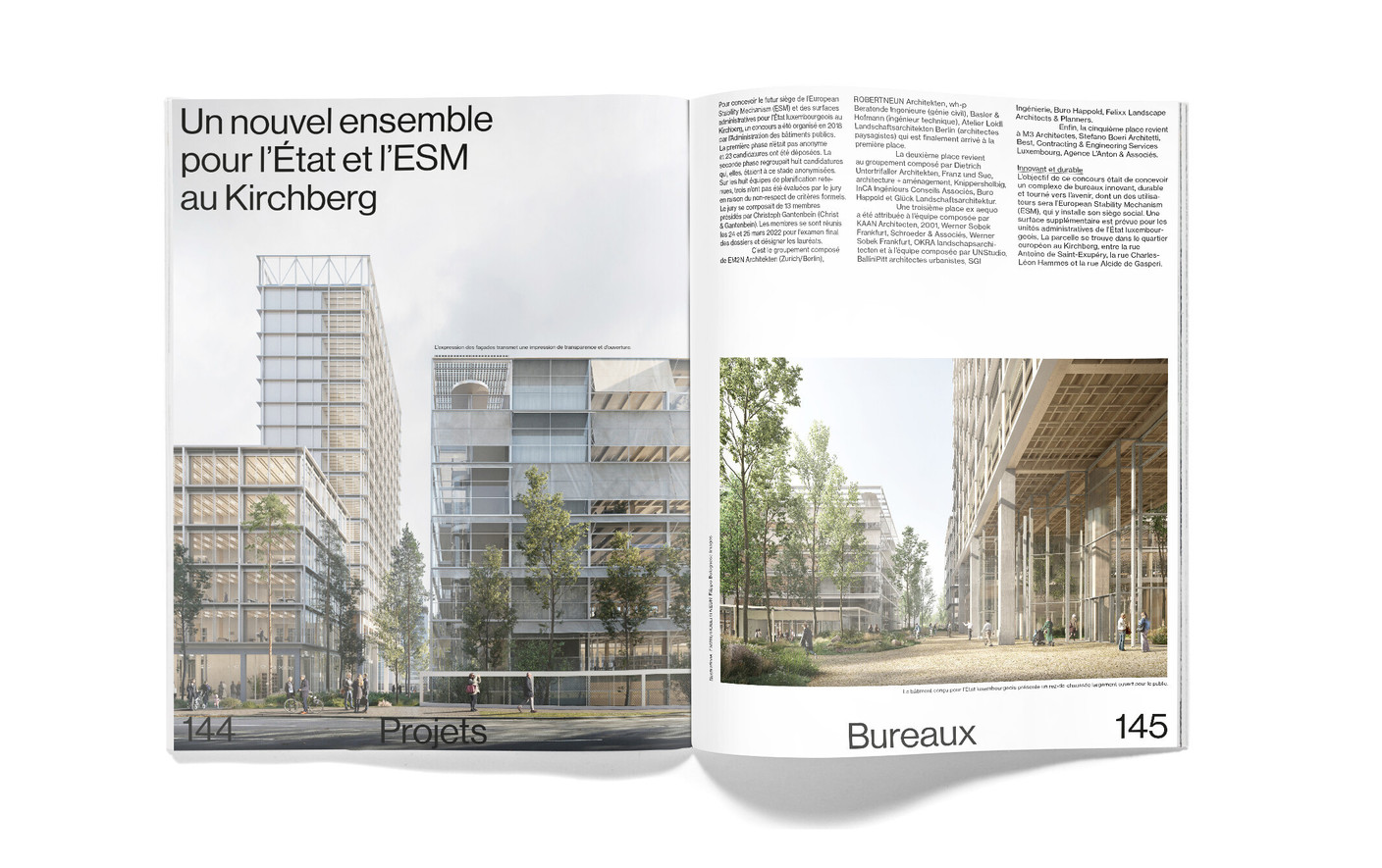 Vue des pages intérieures du hors-série Paperjam Architecture + Real Estate 2023. (Photo: Maison Moderne)