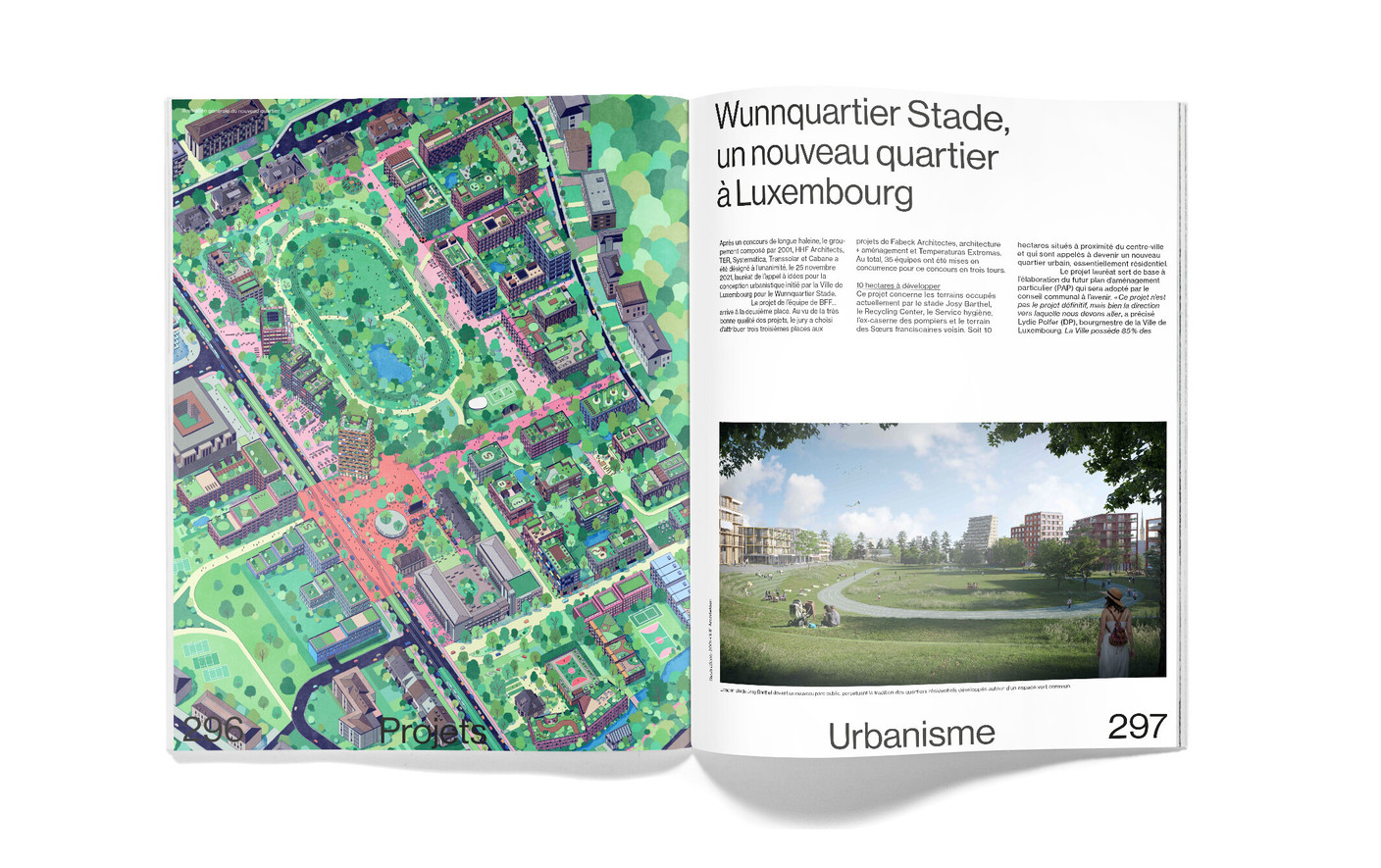 Vue des pages intérieures du hors-série Paperjam Architecture + Real Estate 2023. (Photo: Maison Moderne)