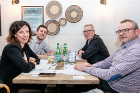 Sophie Pierini (Sophie Pierini), Matthieu Hodas (Hays), Didier T'Kint (BFED) et Régis Auburtin (Arthemis Formalux) (Photo: Julian Pierrot / Maison Moderne)