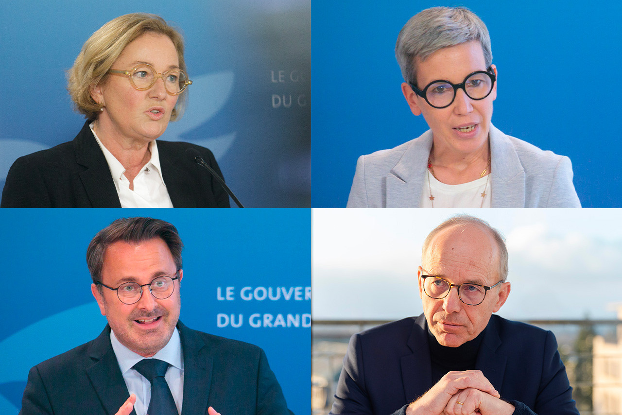 Paulette Lenert, Sam Tanson, Xavier Bettel and Luc Frieden, as well as the other heads of list of the parties represented in the Chamber of Deputies, will debate on 19 September. Photo: Maison Moderne/Archives