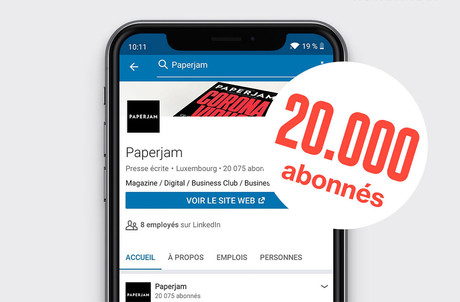 Paperjam a dépassé le seuil des 20.000 abonnés sur Linkedin le 15 avril. (Illustration: Maison Moderne)