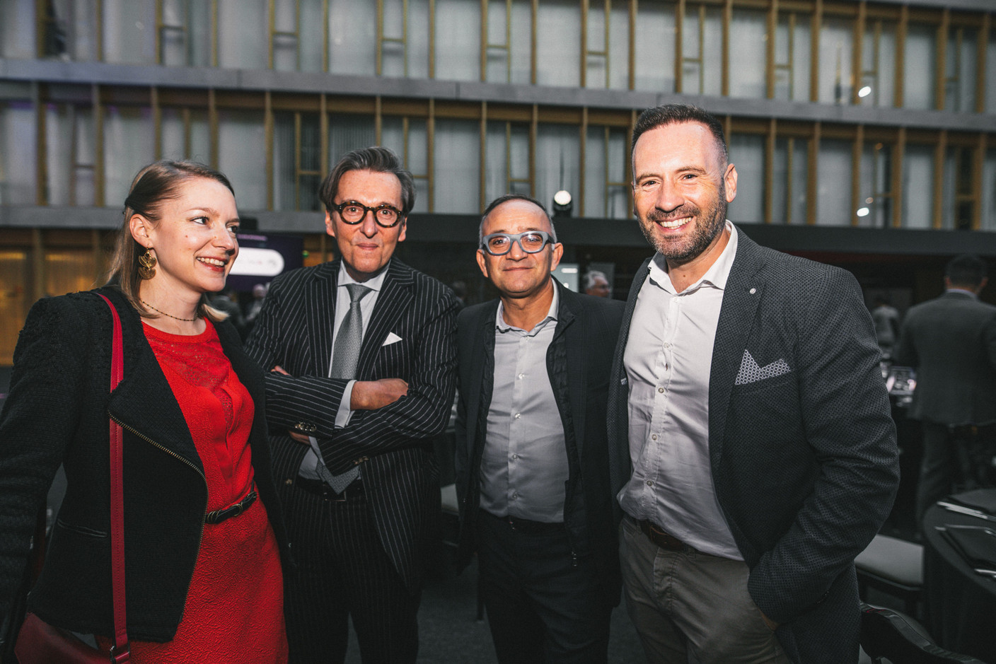 Virginie Laurent, Michel Grevesse-Sovet (Paperjam + Delano Business Club), Francis Gasparotto (Katcho) et Christophe Rahier (ING Luxembourg) (Photo : Eva Krins / Maison Moderne)