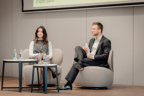 Alexandra Kahn (Genaveh) and Hugo Hirsch (Paperjam). Photo: Julian Pierrot/Paperjam