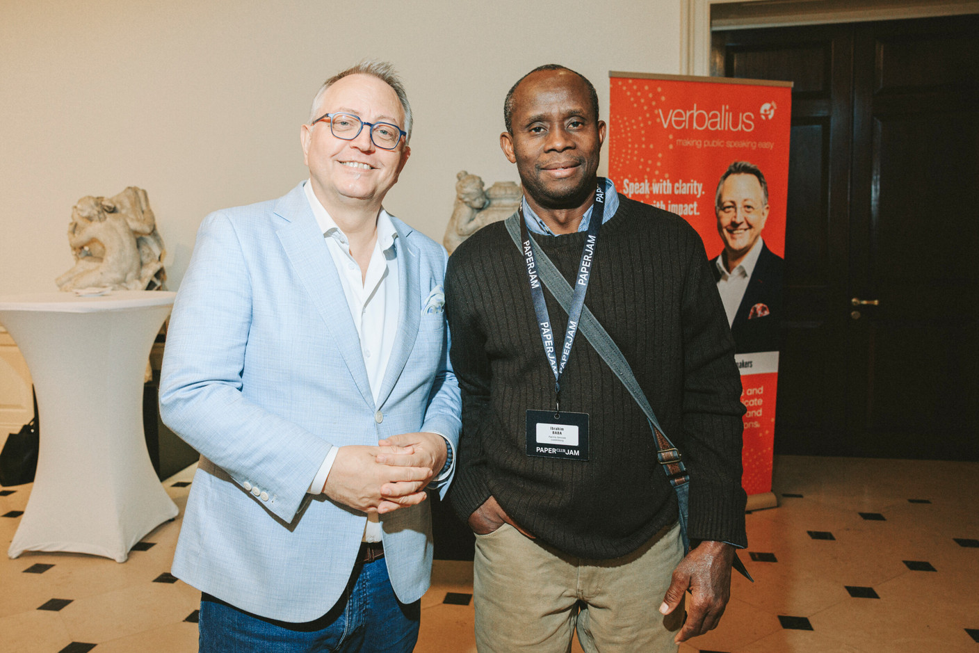 Pedra Castilho (Verbalius) and Ibrahim Baba (Facility Services Luxembourg). Photo: Julian Pierrot/Paperjam