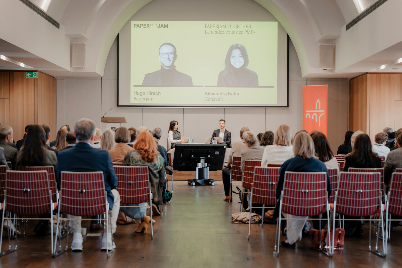 Alexandra Kahn (Genaveh) and Hugo Hirsch (Paperjam). Photo: Julian Pierrot/Paperjam