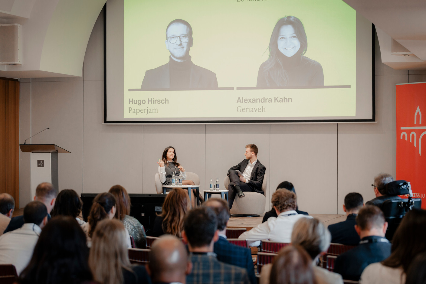 Alexandra Kahn (Genaveh) and Hugo Hirsch (Paperjam). Photo: Julian Pierrot/Paperjam