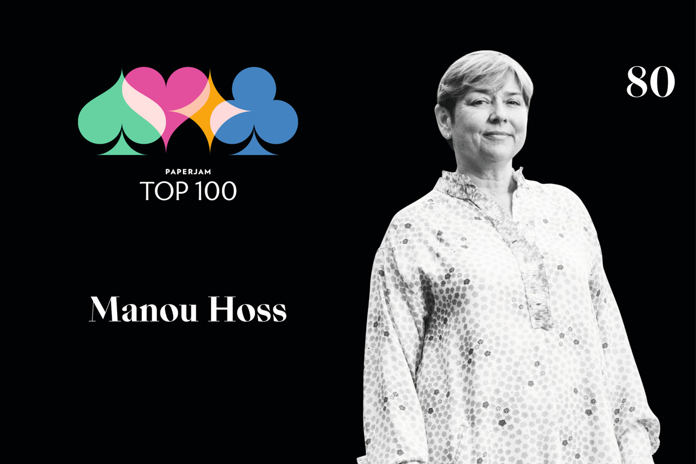 Manou Hoss, 80e du Paperjam Top 100 2020. (Illustration: Maison Moderne)