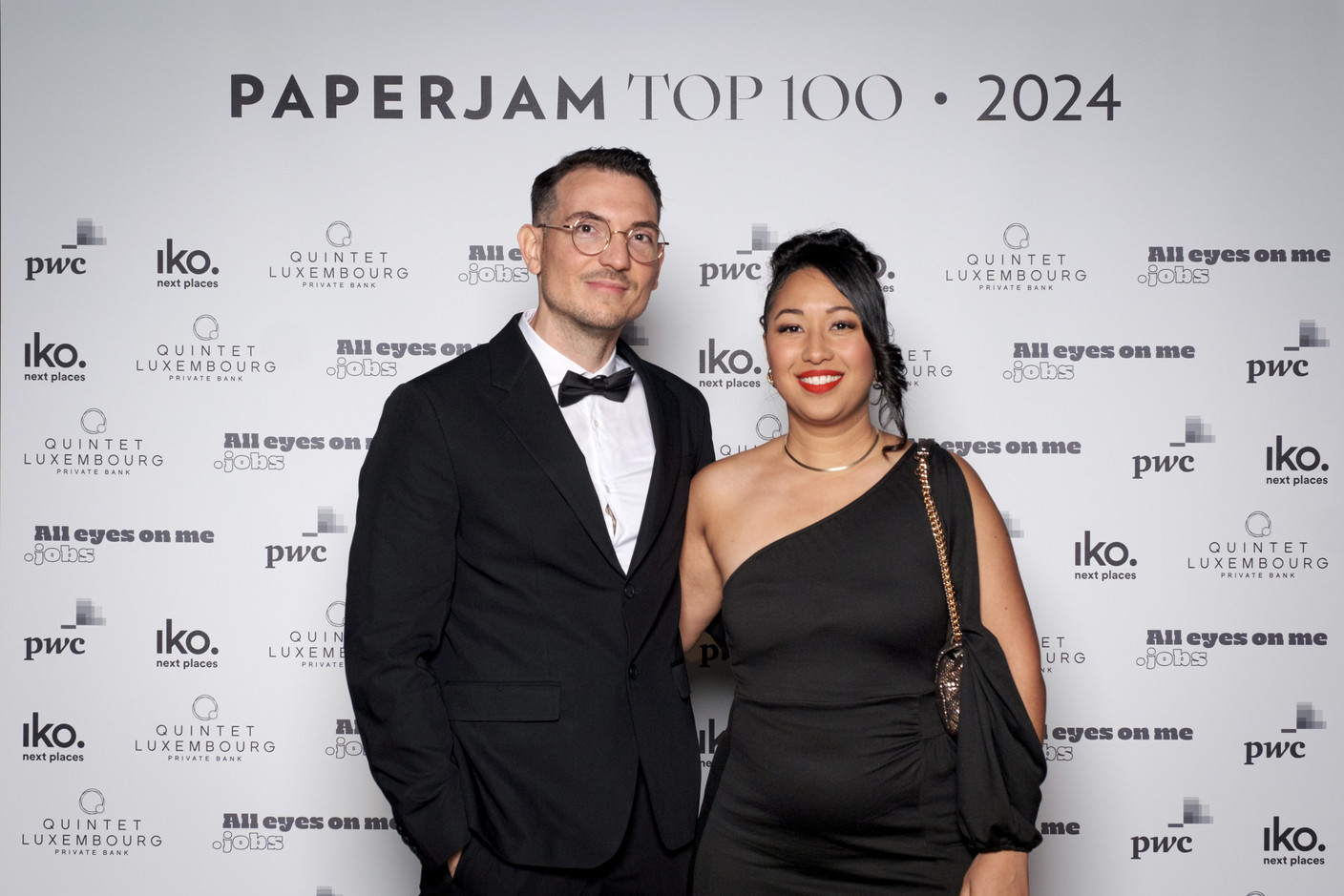 Olivier Oosterlinck (Indigo Park) and Maria Soriano (Indigo Park) at the Paperjam Top 100, held at the Rockhal, 10 December 2024. Photo: Pancake! Photography