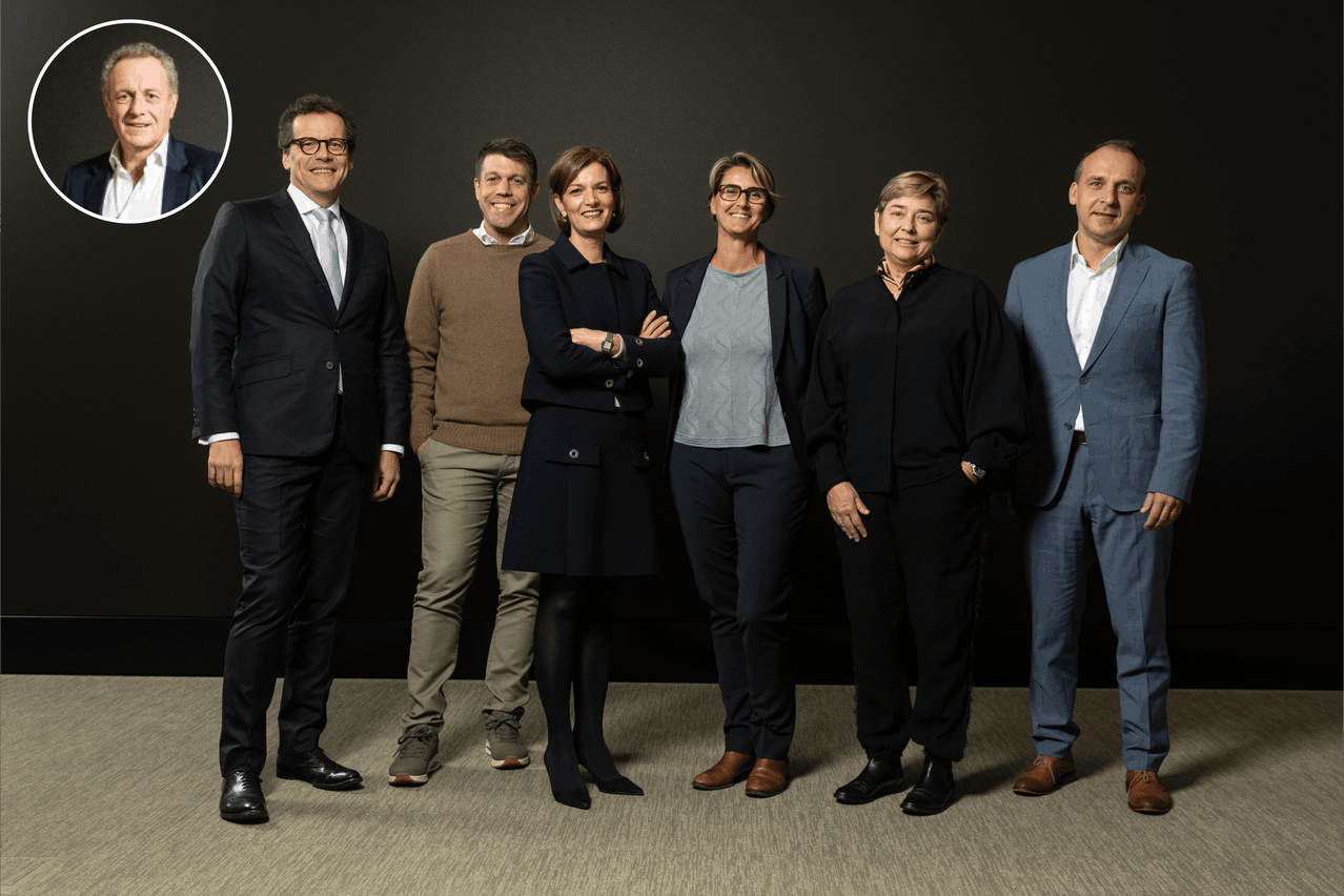 Philippe Glaesener, Georges Krombach, Julie Becker, Caroline Lamboley, Manou Hoss, Paul Konsbruck and Laurent Probst (absent on the day of the photo shoot) were the jury members that selected this year’s 100 most influential business and economic players in Luxembourg. Photo: Guy Wolff and Eva Krins/Maison Moderne