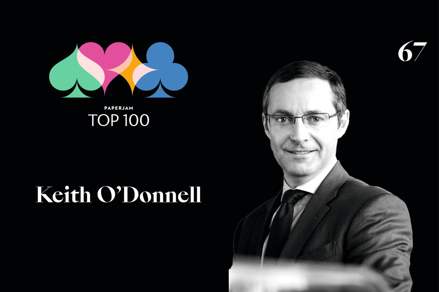 Keith O’Donnell, 67e du Paperjam Top 100. (Illustration: Maison Moderne)
