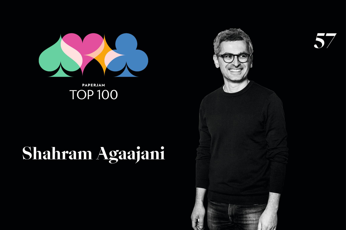 Shahram Agaajani, 57e du Paperjam Top 100. (Illustration: Maison Moderne)