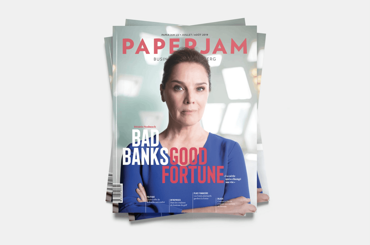 La couverture du numéro de juillet-août 2019 de Paperjam. L’édition de rentrée du magazine (septembre-octobre) sortira le 26 septembre prochain. (Photo: Maison Moderne)