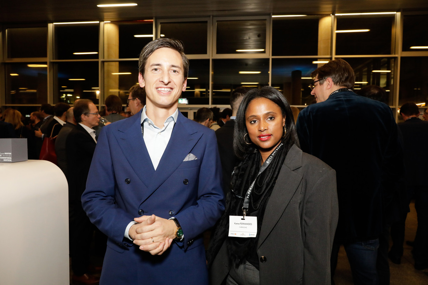 Léo Santoro (Paperjam+Delano Business Club) et Karine Fernandes (Carihome). (Photo: Eva Krins et Marie Russillo/MaisonModerne)