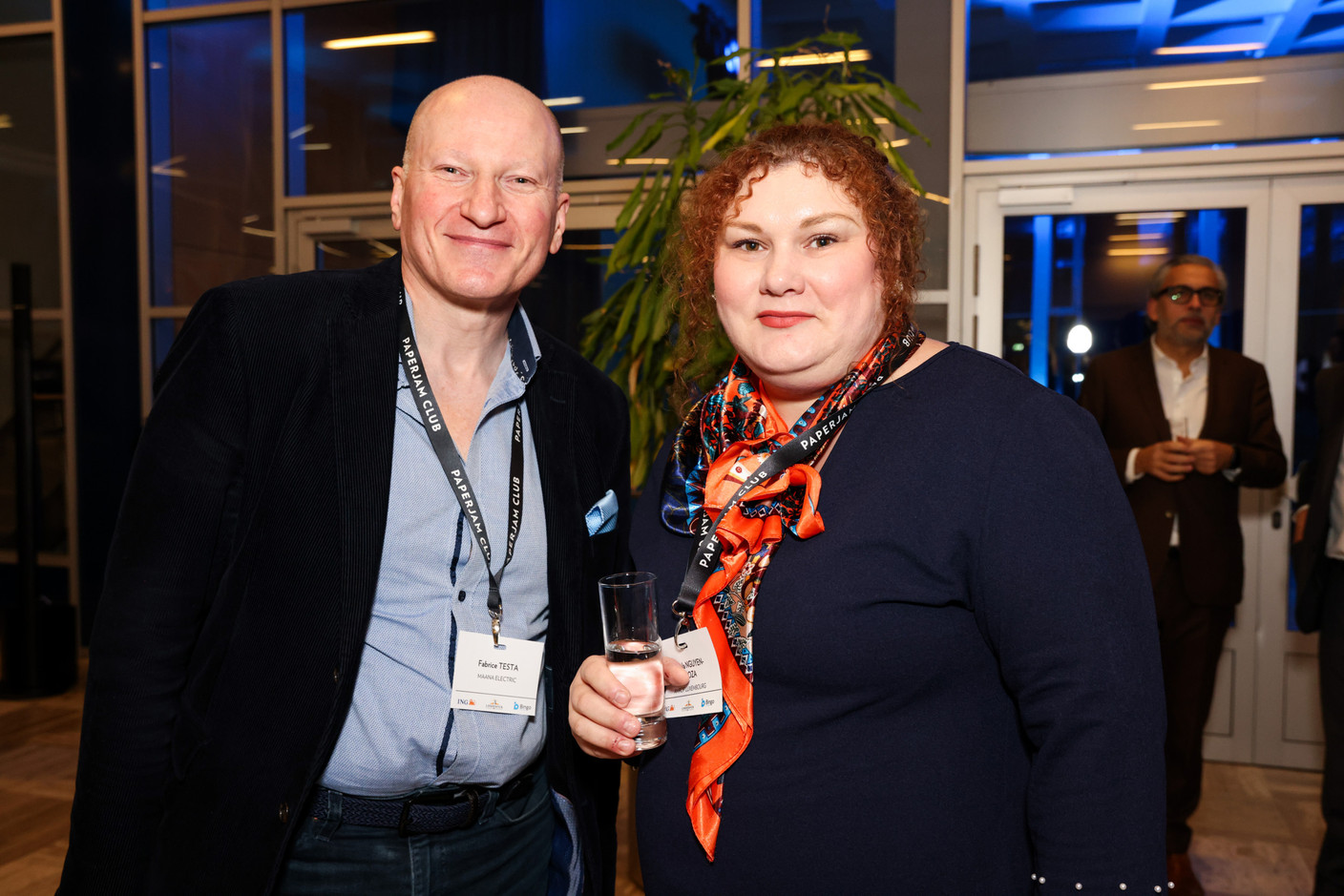 Fabrice Testa (Maana Electric) et Gabriela Nguyen-Groza (Amrop Luxembourg). (Photo: Eva Krins et Marie Russillo/MaisonModerne)