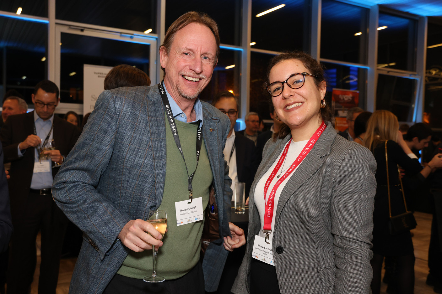 Thomas Vermast (Vinçotte Lëtzebuerg) et Alessandra Gasso (Paperjam+Delano Business Club). (Photo: Eva Krins et Marie Russillo/MaisonModerne)