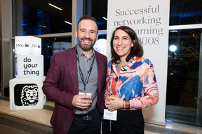 Christophe Rahier (ING) et Nancy Thomas (IMS Luxembourg). (Photo: Eva Krins et Marie Russillo/Maison Moderne)