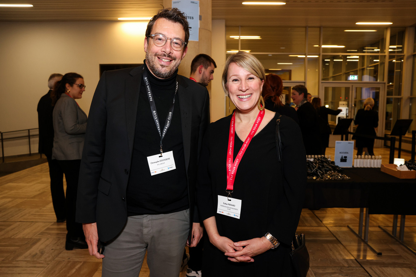 Christophe Goossens (RTL Group) et Esther Pierard (Paperjam+Delano Business Club). (Photo: Eva Krins et Marie Russillo/Maison Moderne)