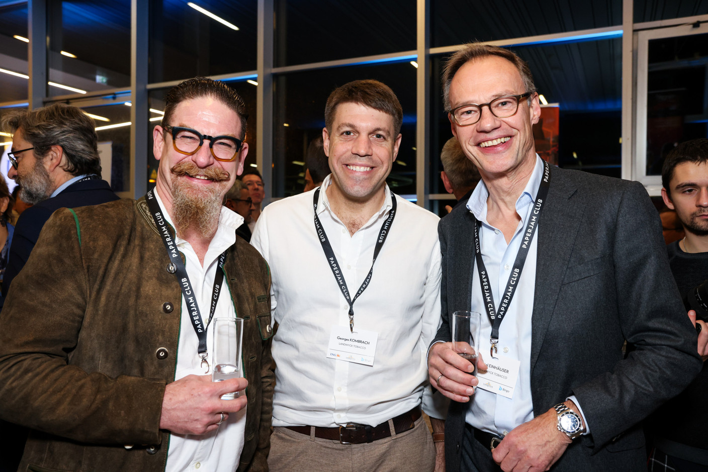 Kristof Della Siega (plan K), Georges Krombach et Daniel Einhäuser (Landewyck Tabacco). (Photo: Eva Krins et Marie Russillo/Maison Moderne)