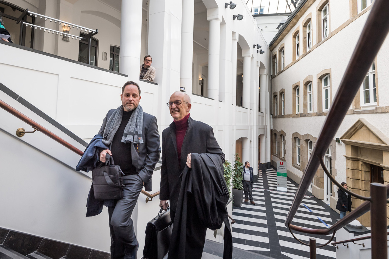 André Kemmer (à gauche) et ses deux co-inculpés avaient été acquittés le 25 juin dernier dans l’affaire du Srel. (Photo: Nader Ghavami/Archives Paperjam)