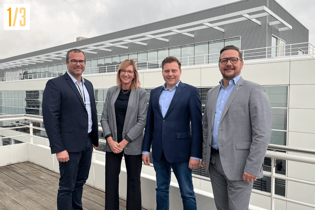 Etienne Piot, Key Account Manager SD Worx ; Elodie Cobut, Managing Director SD Worx ; Alessandro Tutucci, Sales Director G4S ; Frederic Cordier, Systems Manager G4S. (Photo: SD Worx)