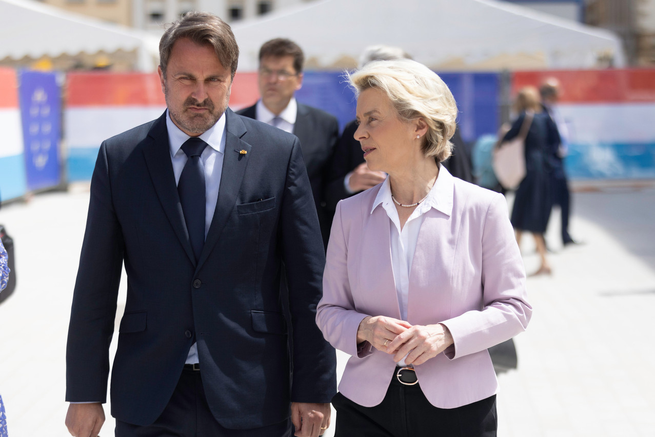 Xavier Bettel et la présidente de la Commission européenne, Ursula von der Leyen: une relation politique et diplomatique harmonieuse qui ne doit pas masquer un risque de déséquilibre macroéconomique. (Photo: Guy Wolff/Maison Moderne/Archives)