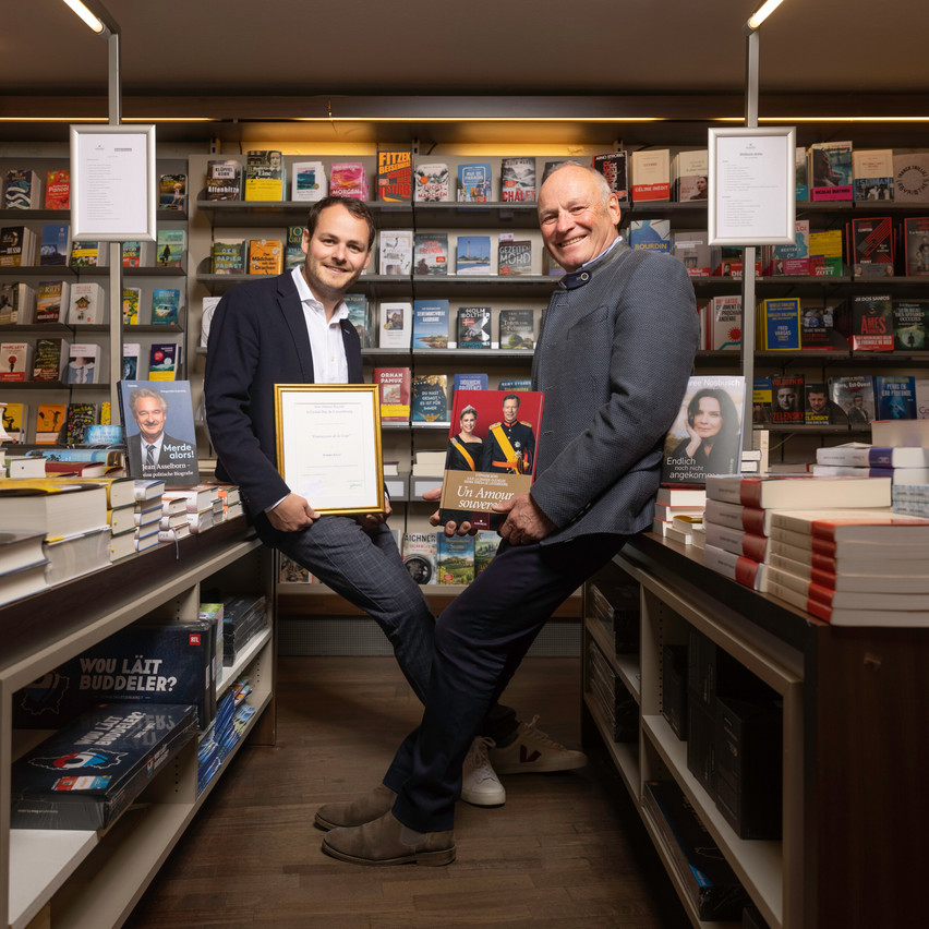 Paul and Fernand Ernster at the bookshop.  Photo: Guy Wolff/archives