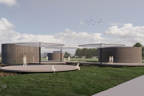 C’est le projet conçu par BeBunch, Ney & Partners et Laura Mannelli qui a remporté la consultation pour le Pavillon Source Bel-Val. (Illustration : BeBunch-Ney & Partners-Laura Mannelli)