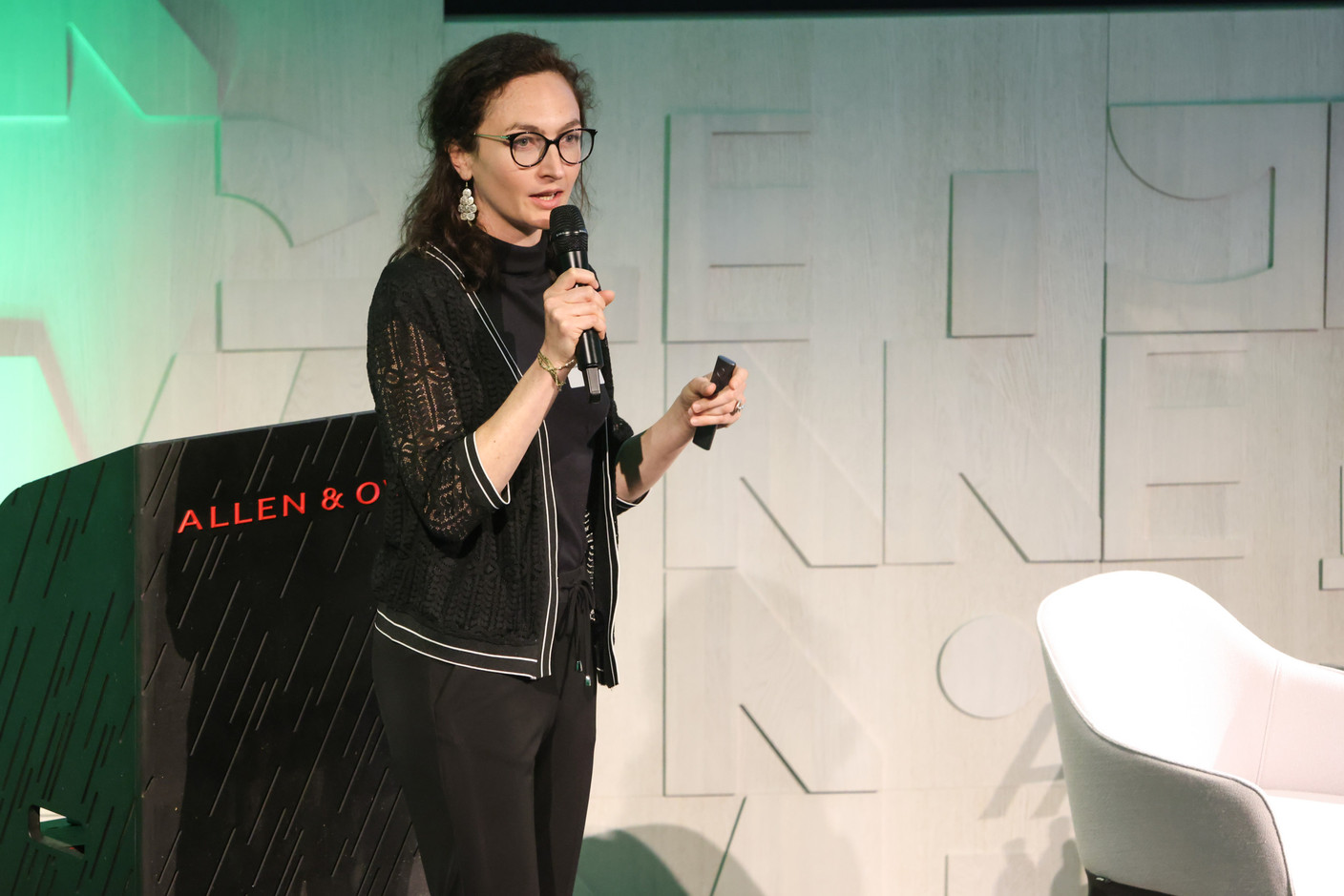 Anne-Sophie Morvan (Luxhub) discussed the Financial Data Access framework (Fida) during an Allen & Overy and Luxhub event on payments regulation, 18 April 2024. Photo: Marie Russillo/Maison Moderne