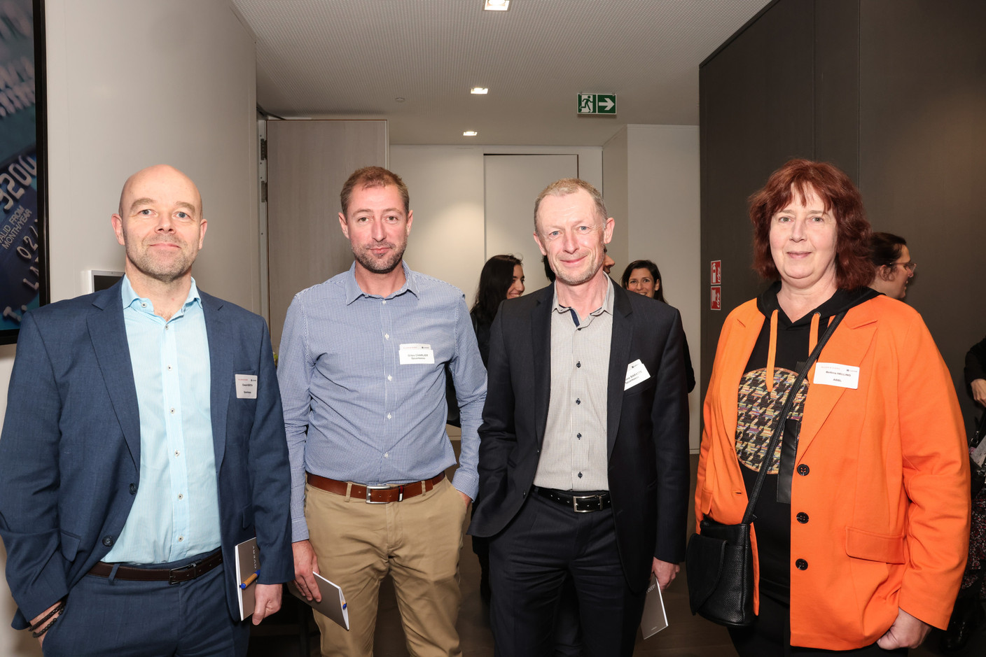 Claude Wurth (Spuerkeess), Gilles Charlier (Spuerkeess), Mr Baratte (Spuerkeess), Bettina Helling (ABBL). Photo: Marie Russillo/Maison Moderne