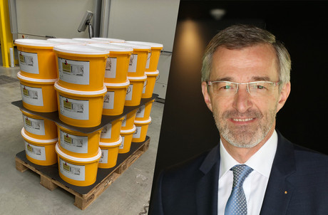 4.000 litres de Robin Loop ont été produits pour ce projet pilote. Qui devrait se concrétiser, annonce Gérard Zoller. (Photo: Peintures Robin)