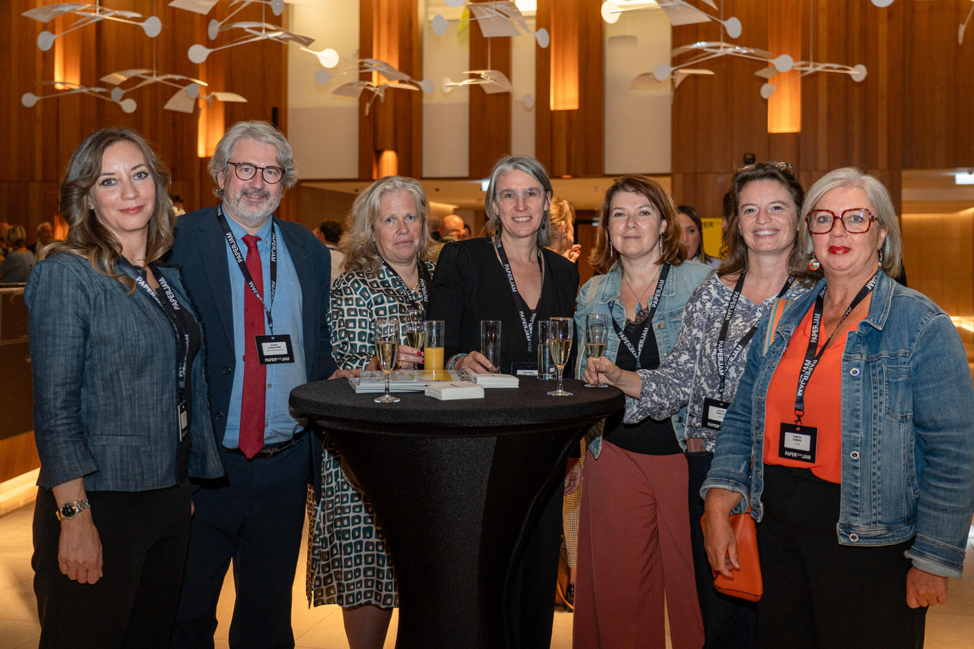 Anna Lisa Michetti (CDS - Building Concept), Jérôme Plaquevent (Cabinet Becker & Associés), Nancy Racke (Cabinet Becker & Associés), Dominique Vautrot-Schwarz (Post Luxembourg), Corinne Pinon (Post Luxembourg), Aurélia Roncali (Luxdev) and Isabelle Demare (I-Hub). (Photo: [V]you)
