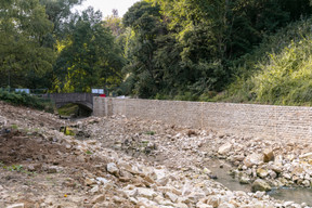 New stone walls have been built on one side of the riverbank. Photo: Romain Gamba / Maison Moderne