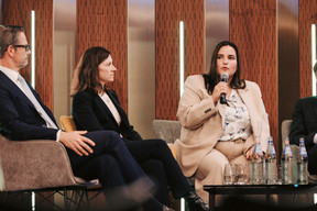 Florent Albert (Edmond de Rothschild-Europe), Lisa Pataki (SES) and Maria João (Monnett Social). (Photo: Julian Pierrot/Paperjam)
