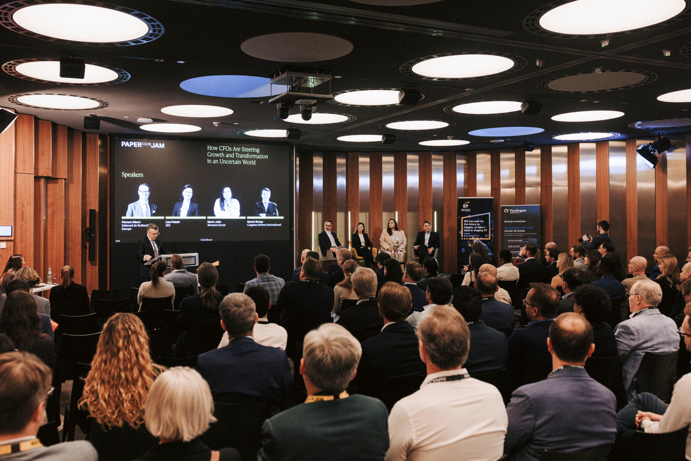 The CFO panel “How CFOs Are Steering Growth and Transformation in an Uncertain World” took place on 22 September 2026 at EY Luxembourg. (Photo: Julian Pierrot/Paperjam)