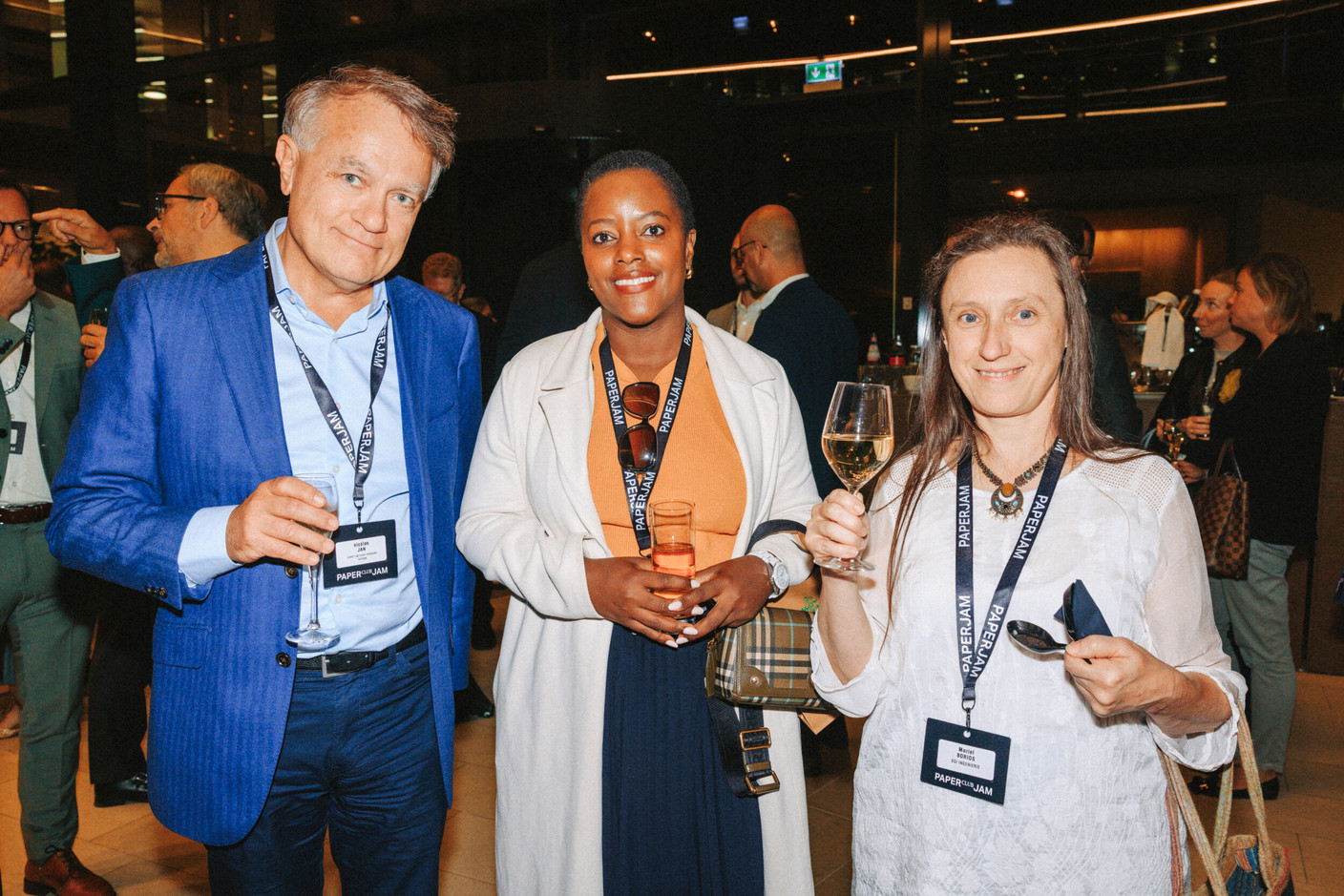 Nicolas Jan (Crédit Agricole Indosuez Europe), Nadine Mugema (Sabasol) and Muriel Borios (SGI Ingenierie). (Photo: Julian Pierrot/Paperjam)