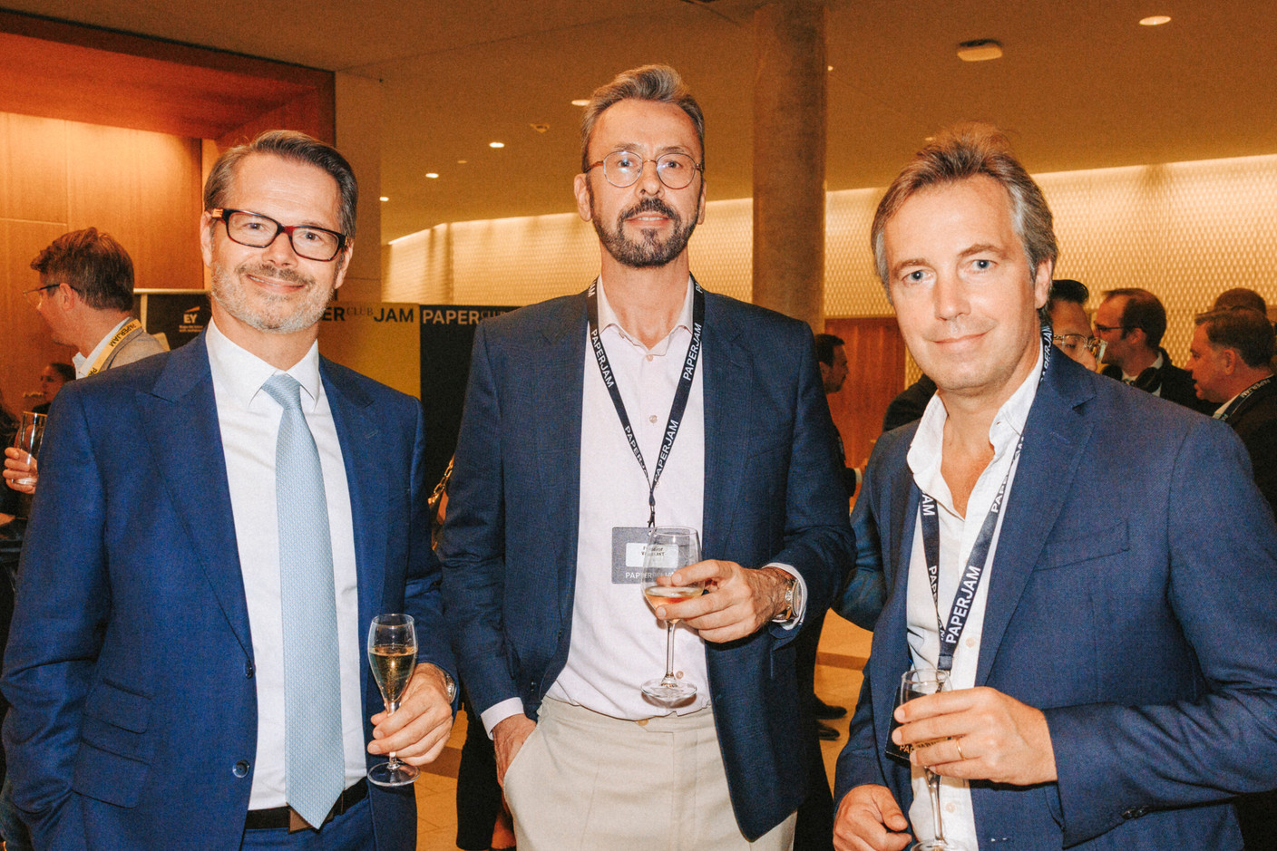 Florent Albert (Edmond de Rothschild – Europe), Frédéric Vaillant and Maxime Durant (Lincoln). (Photo: Julian Pierrot/Paperjam)