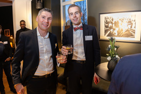 Waldemar Klassen (Julius Baer) and François-Xavier Diricks (Abrdn) seen during Abrdn’s “Outlook 2024 and Scottish Heritage Night,” 22 February 2024. Photo: Guy Wolff/Maison Moderne