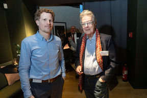 Peter Reis (Ifsam) and Jacques Bossuyt (JB Fund Selector) seen during Abrdn’s “Outlook 2024 and Scottish Heritage Night,” 22 February 2024. Photo: Guy Wolff/Maison Moderne