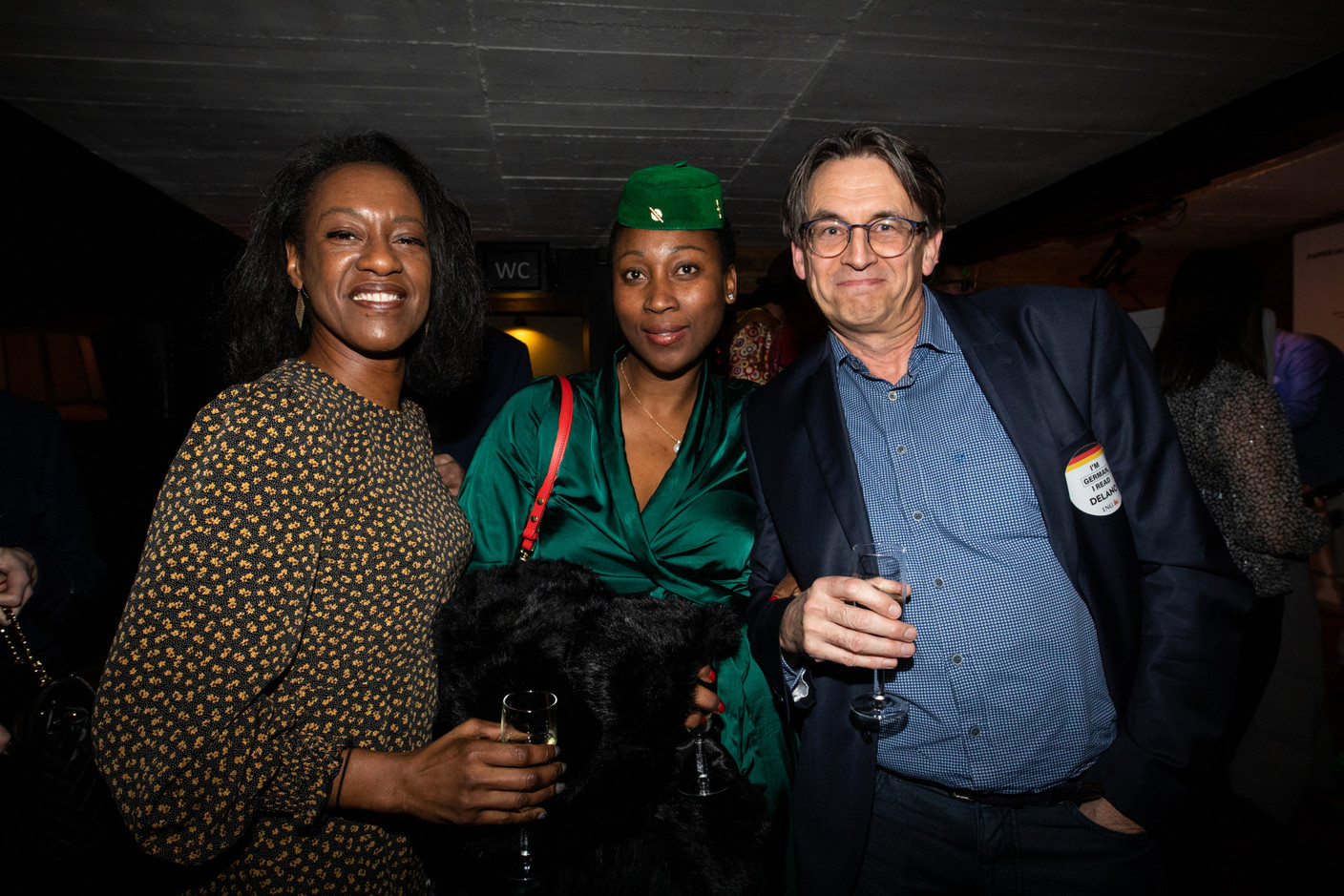 “Everything’s gone green” prize-winner Irene, centre, seen at Delano’s 12th anniversary party, 23 February 2023. Photo: Eva Krins/Maison Moderne