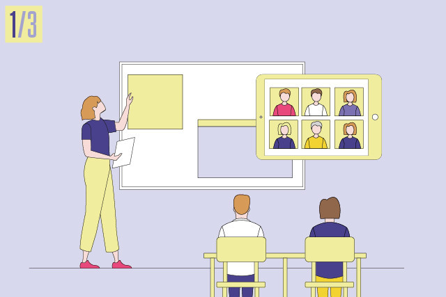 Les cours en phygital (contraction de «physique» et «digital») permettent aux utilisateurs d’effectuer un apprentissage riche et collectif.  (Illustration : Maison Moderne)