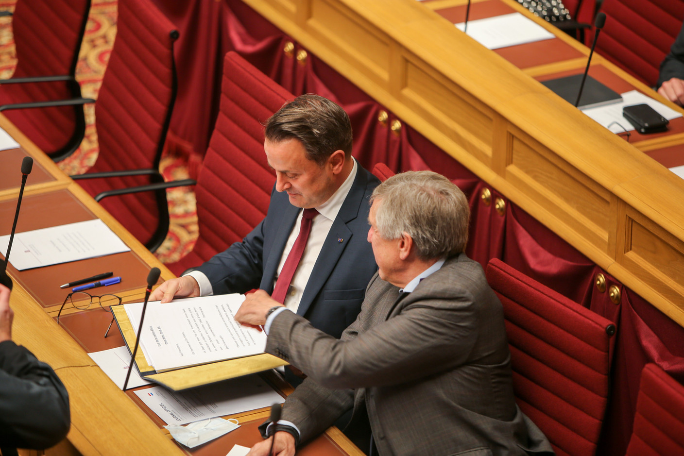 Xavier Bettel et son vice-Premier ministre, François Bausch (déi Gréng) (Photo: Romain Gamba/Maison Moderne)