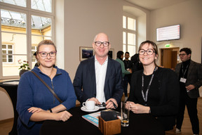 Luc Neuberg (ALRiM) et Geraldine Milin (Lombard International) à droite. (Photo: Marie Russillo/Maison Moderne)