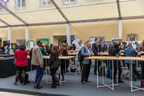 Attendees during European Microfinance Week at Neumünster Abbey, 15 November 2023. Photo: Romain Gamba / Maison Moderne