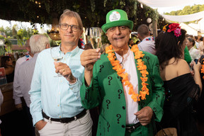 The Dutch Douwe Miedema and the Irish Jas Madhur (RegSearch) seen during the Delano summer party, 13 July 2023. Photo: Guy Wolff/Maison Moderne