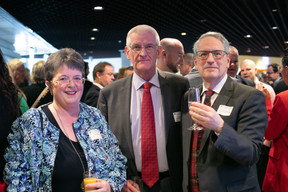 Ailbhe Jennings, independent director, Phil Taylor, Morpheus Marketing, and Denis Niedringhaus, Weilan Coaching and Training, seen attending the British Chamber of Commerce for Luxembourg’s annual Christmas luncheon, 8 December 2023. Photo: Matic Zorman / Maison Moderne