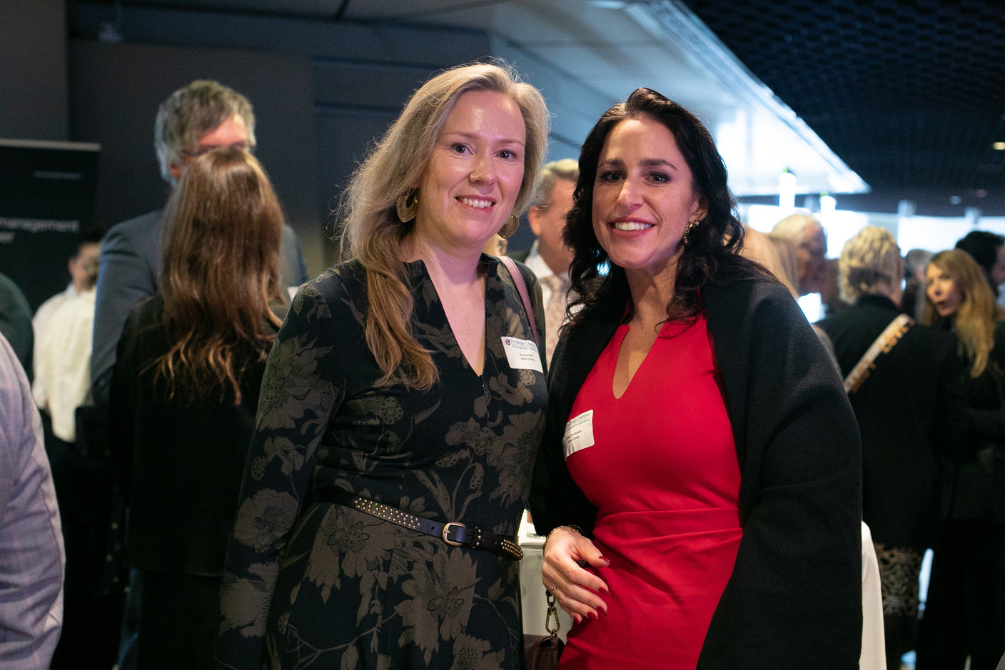 Eva Devine and Hana Prochaska, both with Aztec Group, seen during the British Chamber of Commerce for Luxembourg’s annual Christmas luncheon, 8 December 2023. Photo: Matic Zorman / Maison Moderne