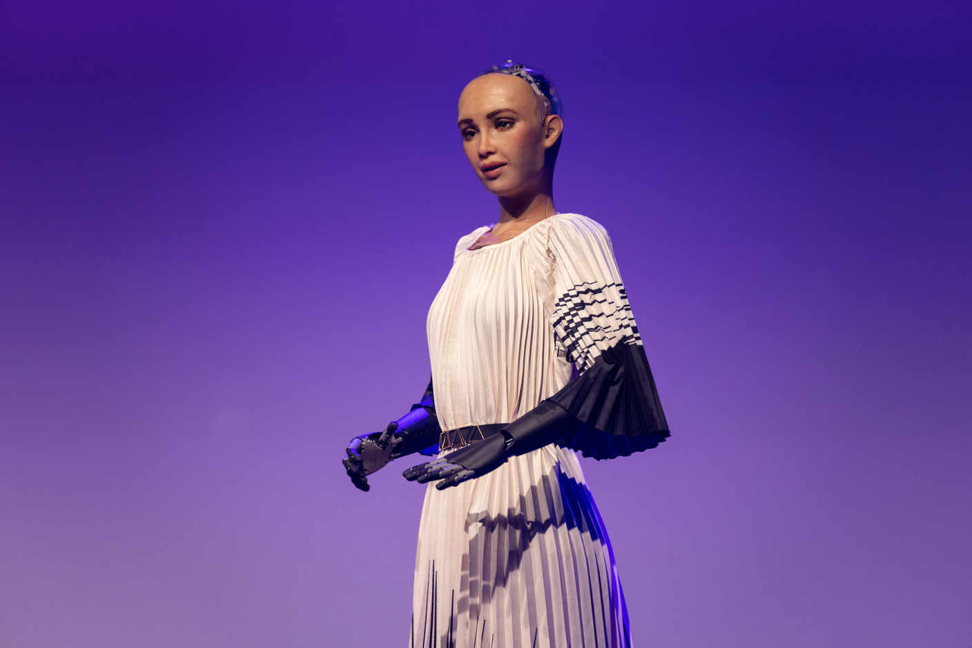Sophia from Hanson Robotics, the humanoid robot. Photos: Eva Krins, Marie Russillo and Romain Gamba