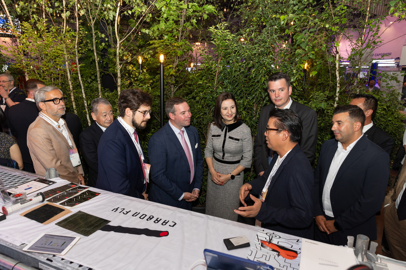 Crown Prince Guillaume meets startups with Lex Delles (minister for economic affairs, DP) and Iliana Ivanova (European Commission). Photos: Eva Krins, Marie Russillo and Romain Gamba