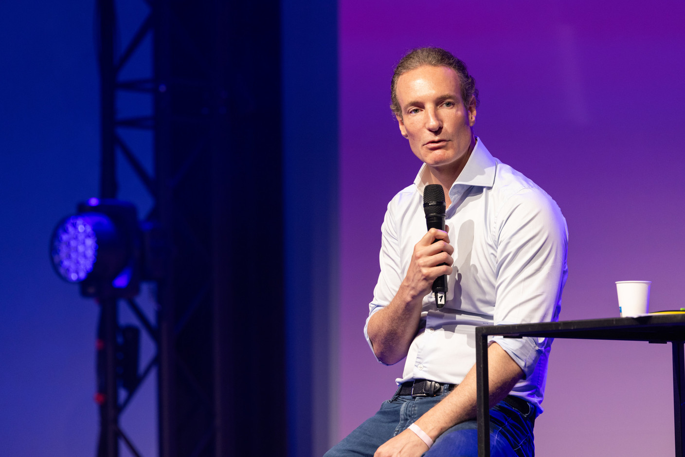 Maximilian Tayenthal (N26) speaks at the Nexus2050 technology conference, held at Luxexpo in Kirchberg, 26 June 2024. Photos: Eva Krins, Marie Russillo and Romain Gamba